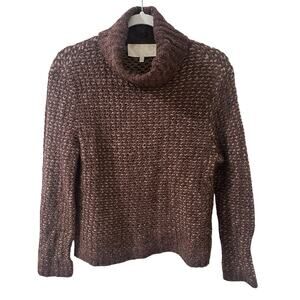 VTG St. John Sport Marie Gray Santana Popcorn Knit Funnel Neck Sweater Size P